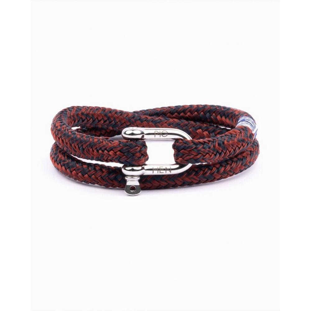 NEW PIG & HEN men's salty steve bracelet in velvet red/navy/silver
